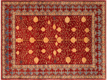 handmade Geometric Super Kazak Red Blue Hand Knotted RECTANGLE 100% WOOL area rug 7x10
